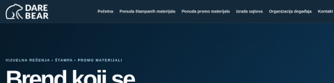 Početna strana sajta Dare Bear